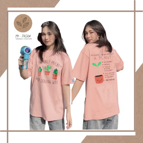 ẢNH THẬT Áo phông, áo thun nam nữ hình cây xương rồng dáng rộng unisex , ảnh thật shop tự chụp
