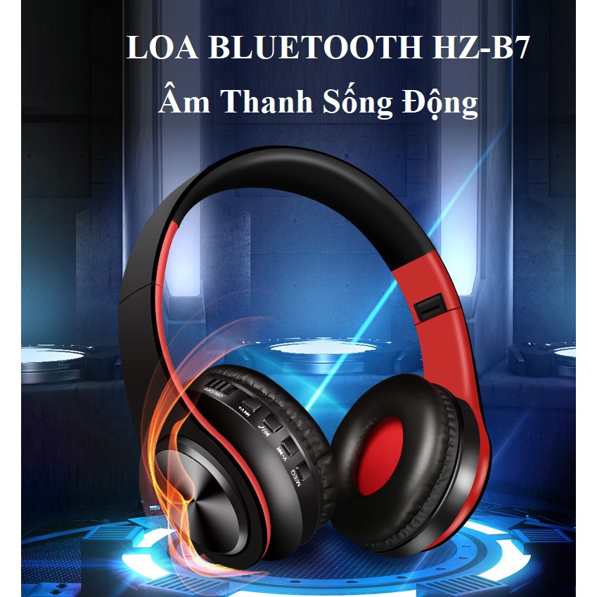 Tai nghe Chụp Tai ❤️FREESHIP❤️ Tai Nghe Bluetooth Âm Thanh Sống Động - Tai Nghe Không Dây HZ-B7 Có Khe Thẻ Nhớ