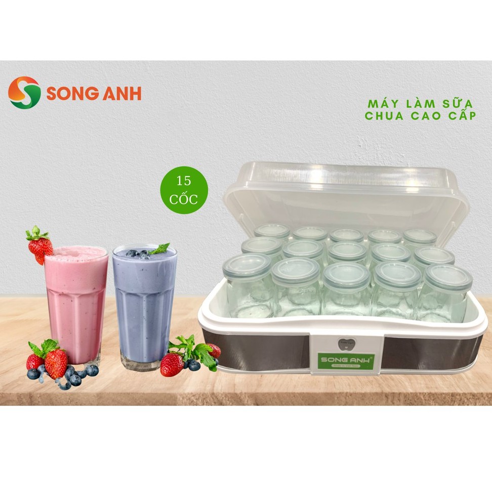 Máy Làm Sữa Chua - Tặng Kèm 12 Cốc, Cốc Làm Sữa Chua Song Anh Cao Cấp