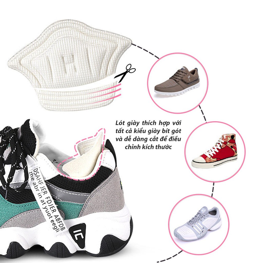 Lót giày chống rộng và bảo vệ gót sau dùng cho giày thể thao nam nữ, sneaker, giày mọi, giày tây_PK176