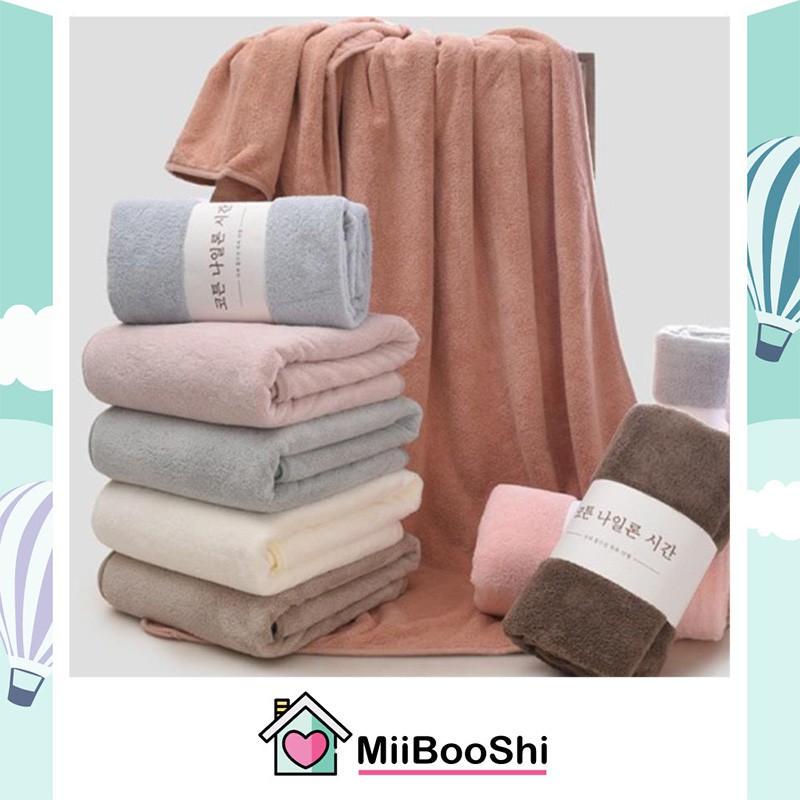 Khăn tắm hàn quốc lông cừu cho bé 70x140cm chất cotton siêu thấm cao cấp MiibooShi PVN14125