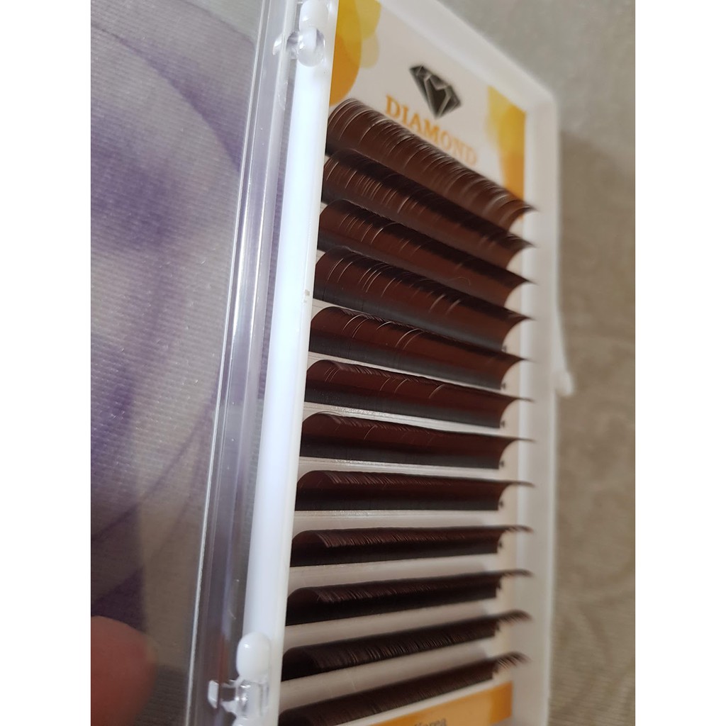 Mi khay nâu tây DÀY 0.07-0.10  nhiều size - nối mi - tạo fan - dụng cụ nối mi