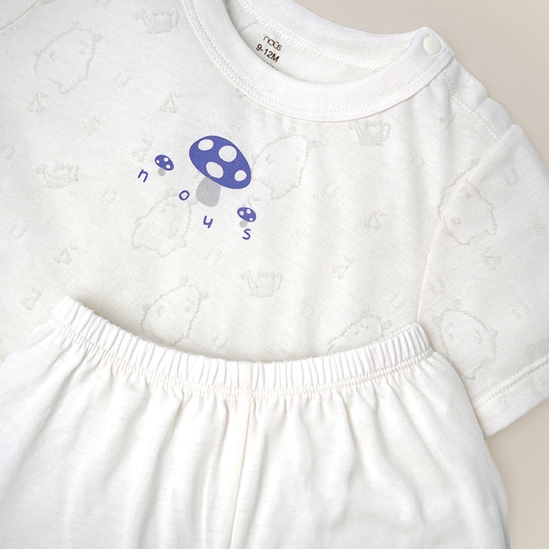 Bộ quần áo cài vai cộc cho bé Nous Air trắng hình cây 9M 12M 18M 2Y, set cây nấm trắng - Monnie Kids