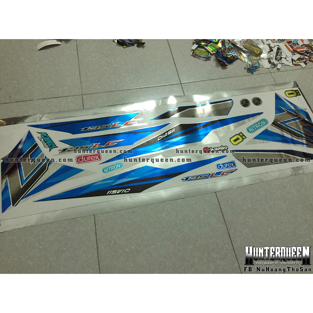 Tem rời Exciter 2011. LC 2017, chất liệu CROM, bạc xanh. Ex 135 đời 2011 đến 2014.