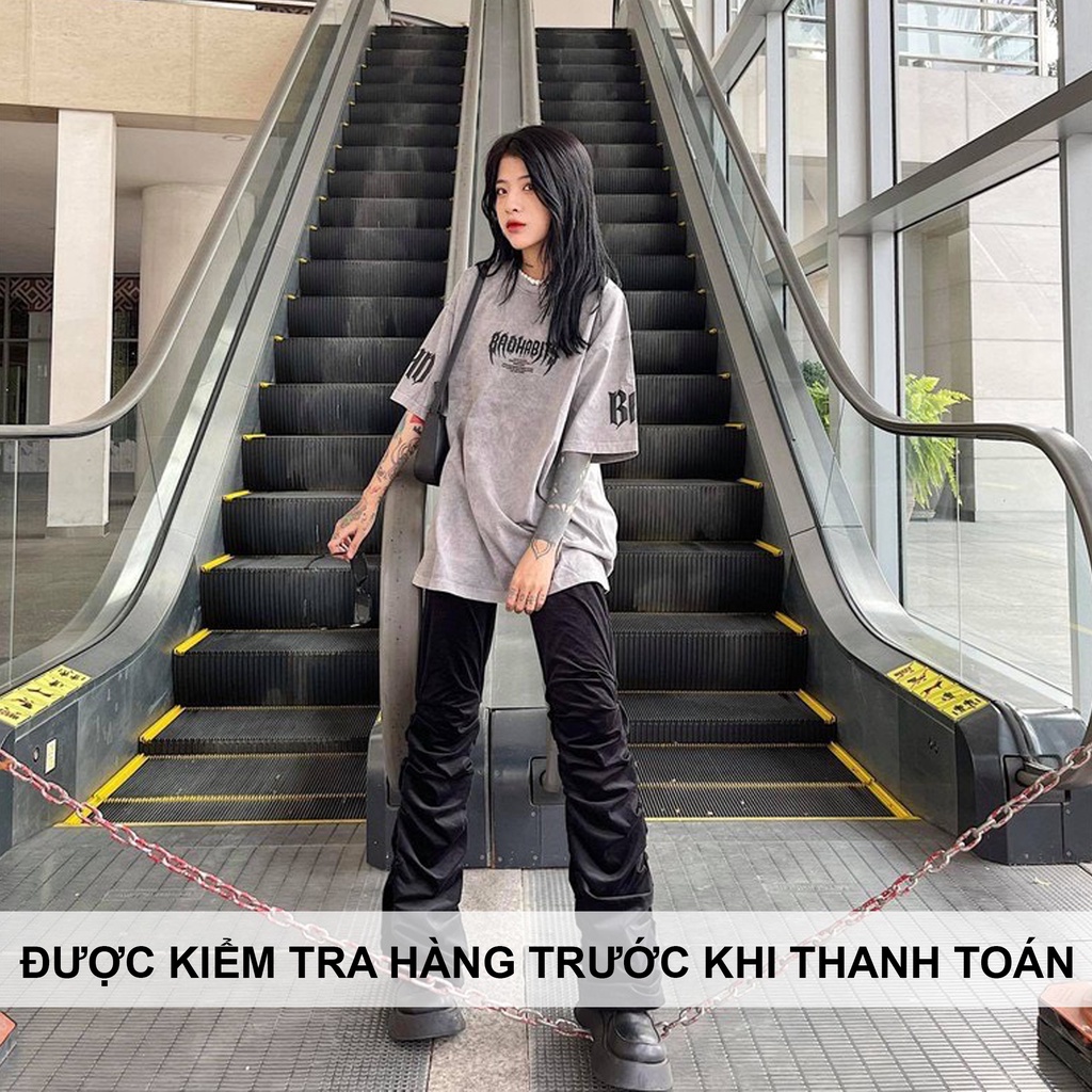 Áo Thun BAD HABITS LABEL Wash Unisex, Tee Phông Tay Lỡ Local Brand Bad Habit Bóng Tối Full Tag Nam Nữ TUN SHOP