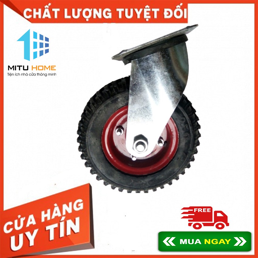 Bánh xe đẩy xoay 360 độ đường kính 20 cm lõi sắt - MITUHOME