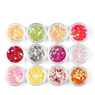 Set nhũ 12 ô ( hình trái tim đặc )