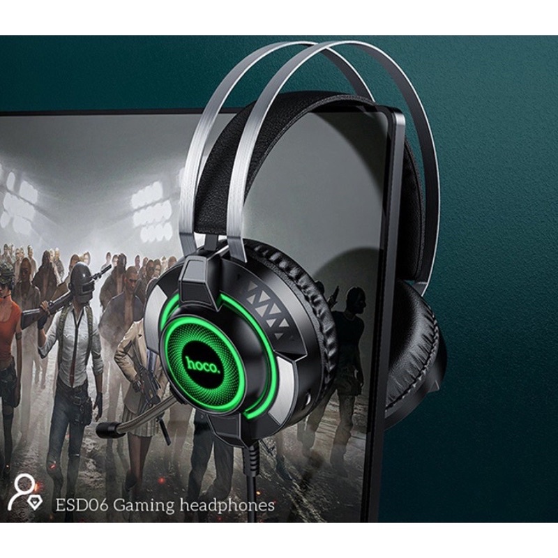 Tai nghe chụp tai hỗ trợ míc đàm thoại chơi game ESD03/ESD06 hàng chuẩn chính hãng