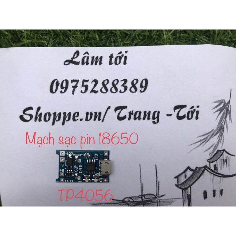 combo mạch sạc tp 4056 + đế đựng pin 18650