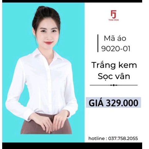 Áo sơ mi nữ Thái Hòa mã 9020 và 9002 vải sợi tre co giãn