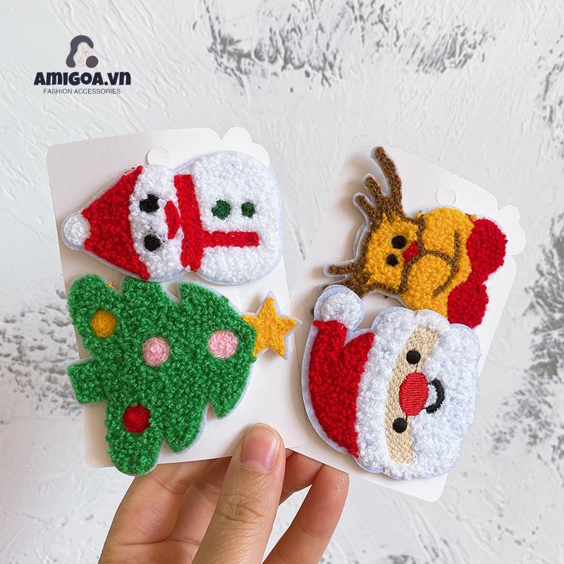 ✨✨Kẹp tóc BB bằng len dệt kim hình hươu giáng sinh dễ thương
