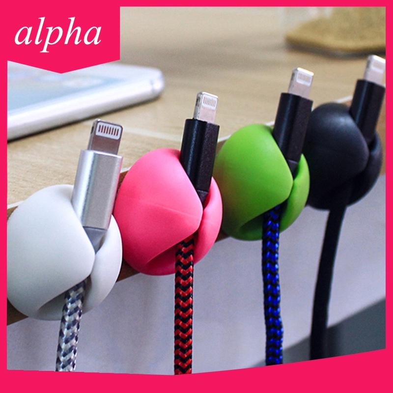 Dụng cụ sắp xếp dây cáp điện thoại để bàn một lỗ tự dính sắp xếp gọn gàng