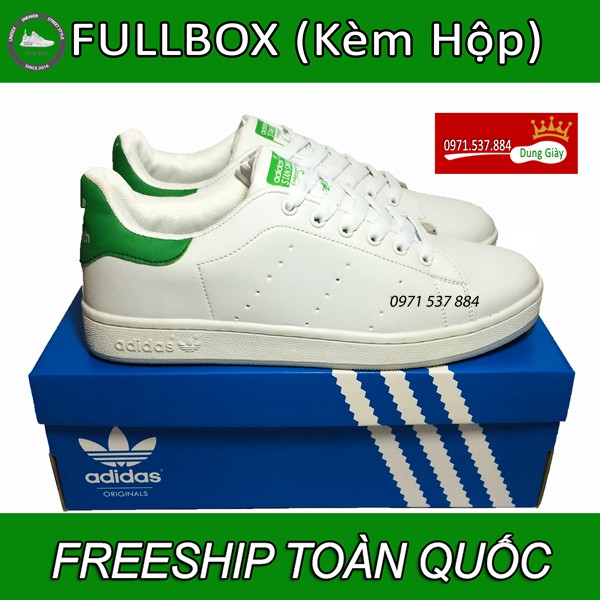 Giày Thể Thao Nam Nữ Stan Smith Gót Xanh Và Đen