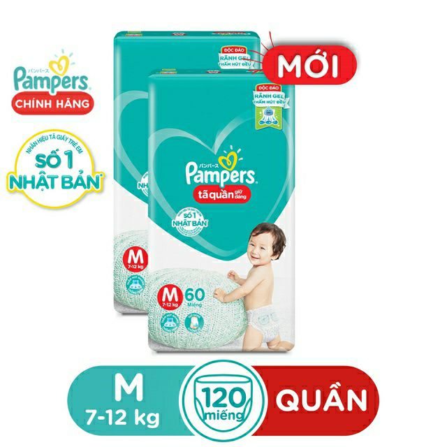 (Mẫu giữ dáng) Tã quần Pampers M60,L54,XL48,XXL44 mới