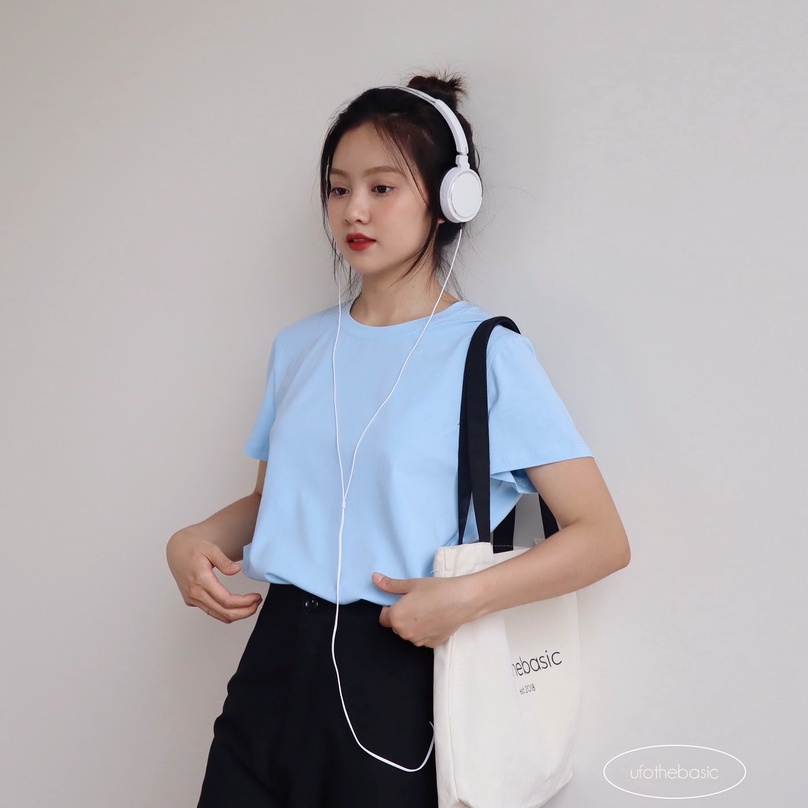 Áo phông nữ trơn Regular Baby Tee form vừa, chất premium cotton cao cấp co dãn - by ufo.thebasic