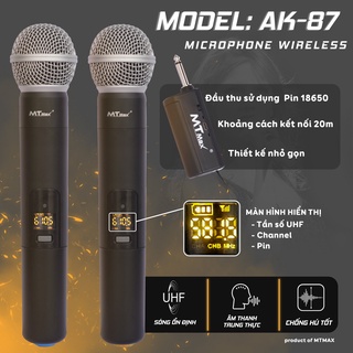 Micro không dây karaoke MTMAX AK-87 bắt sóng nhạy hát cực nhẹ