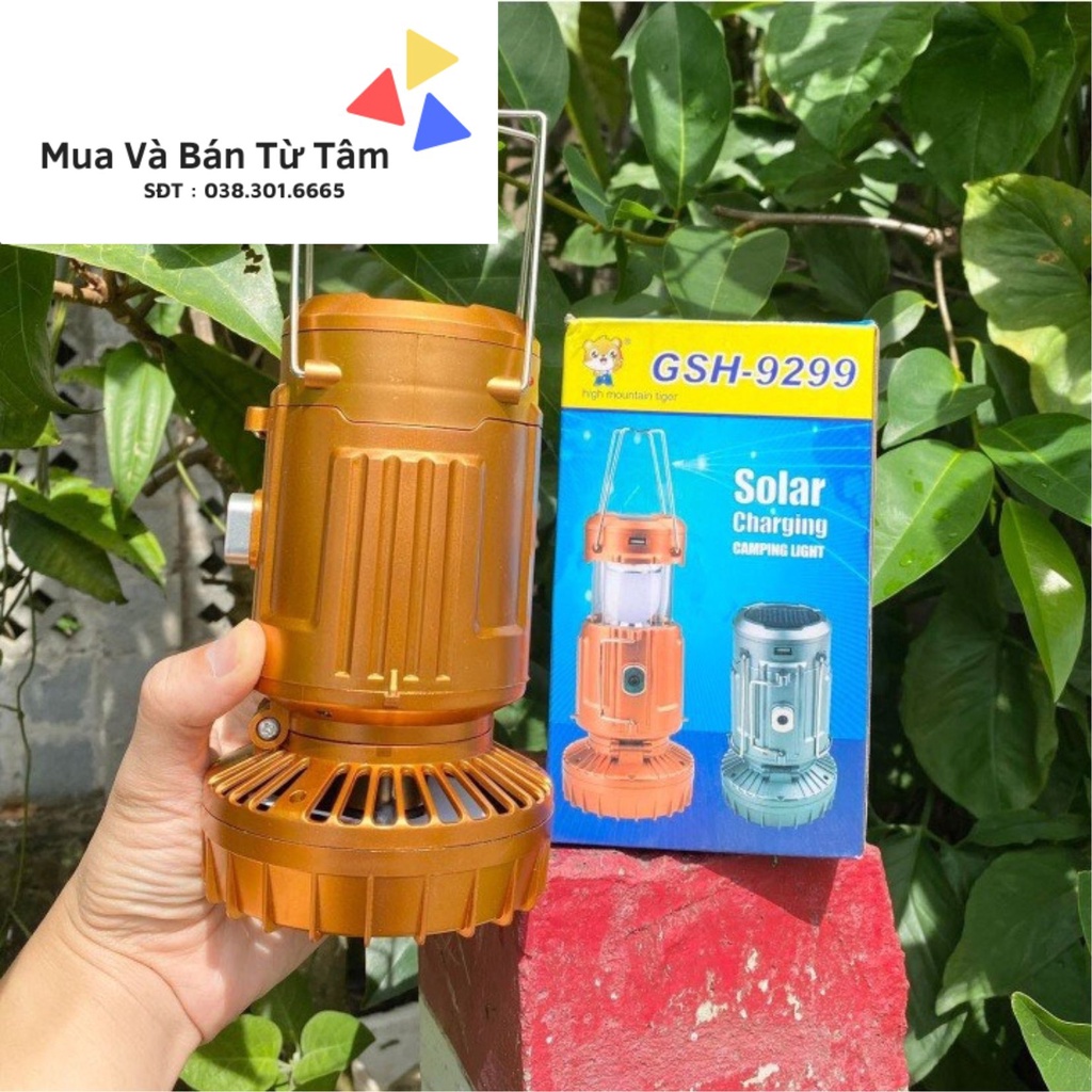 Đèn Năng Lượng Mặt Trời Kèm Quạt GSH-9299 Cầm Tay Sử Dụng Pin Lithium Tiện Dụng. Mua Và Bán Từ Tâm