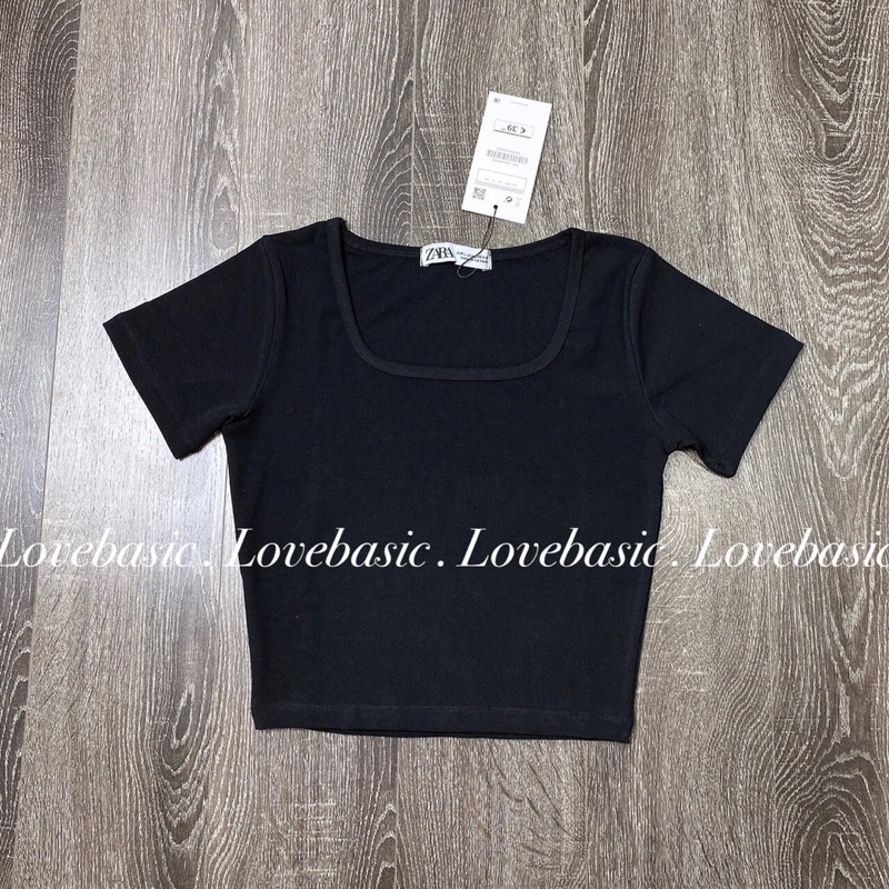 ÁO croptop tay ngắn freesize cổ vuông LOVEBASIC thiết kế cơ bản