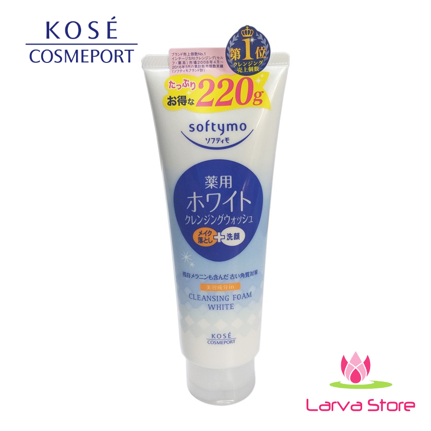 Sữa Rửa Mặt Trắng Da Kosé Softymo Cleansing Wash White 220g hàng Nhật Nội Địa - Larva Store