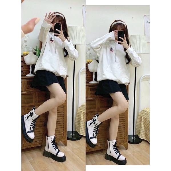 YASAS0118-Bốt thấp cổ Pinkyo chữ thập punkstyle cá tính hử