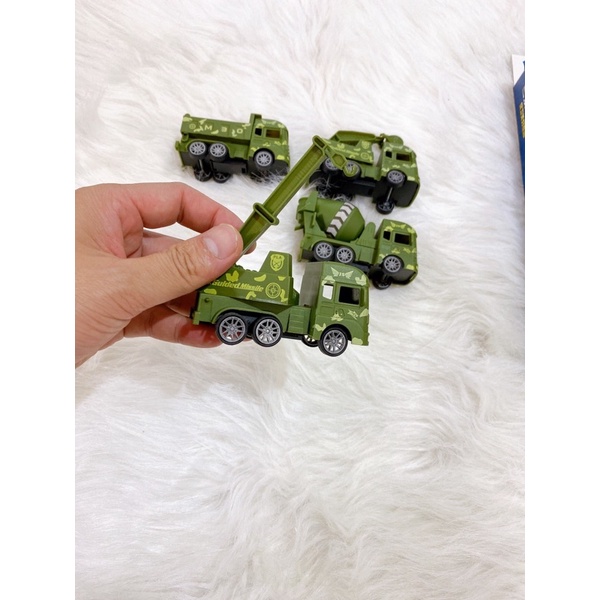 Bộ 4 Xe Công Trình Chạy Đà Cót Cho Bé