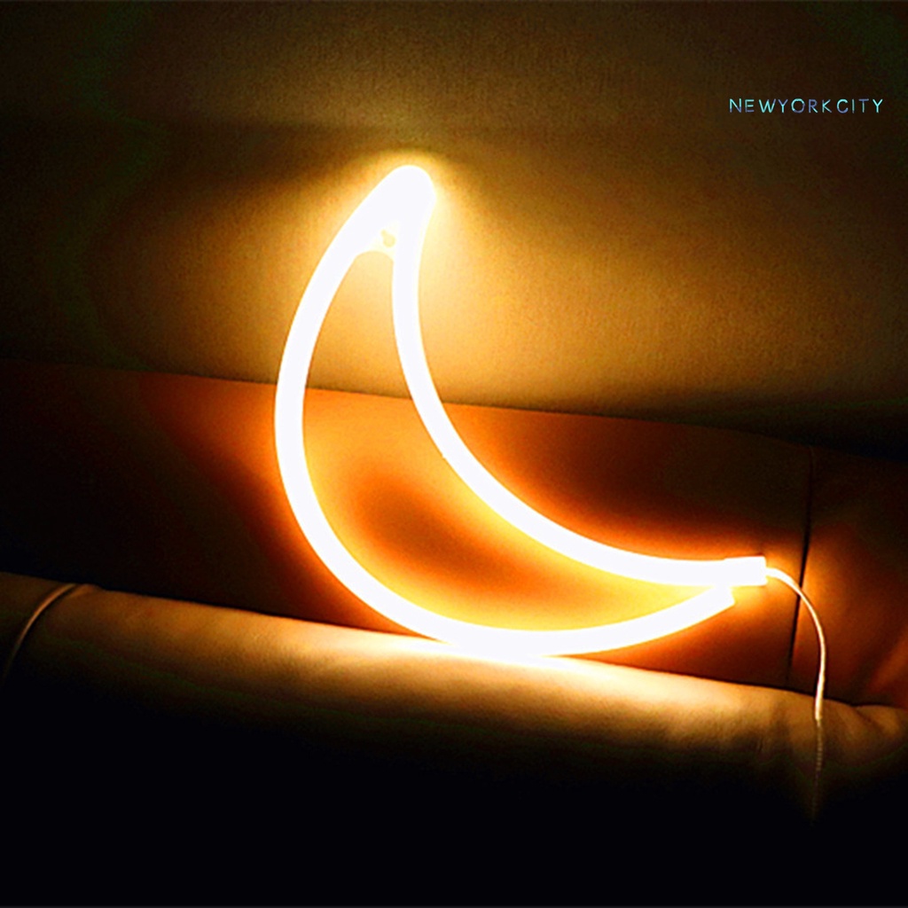 Đèn LED Neon Hình Mặt Trăng / Cầu Vồng / Hoạt Động Bằng Pin Cổng USB Trang Trí Phòng