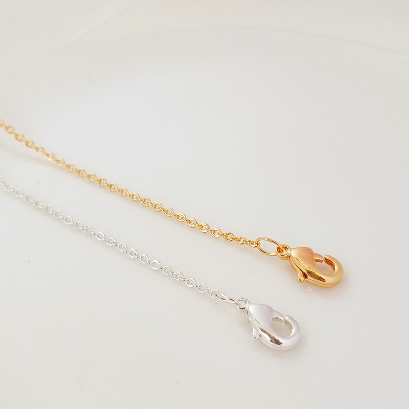 Vòng cổ bảo quản màu sắc 14K Gold-Clad Bạc Thành chuỗi 1.2mm Flat 0 Chain Plus Love Chain Handmade D
