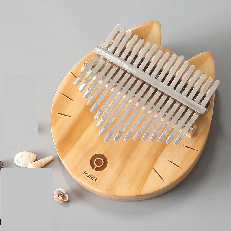 Đàn kalimba 17 phím gỗ nguyên khối Mahagony GECKO000009-MÈO NEKO NHẬT BẢN