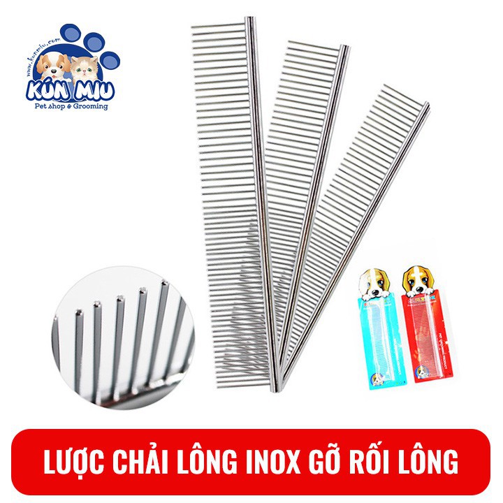 Lược chải lông chó mèo chất liệu inox Kún Miu giúp gỡ rối lông