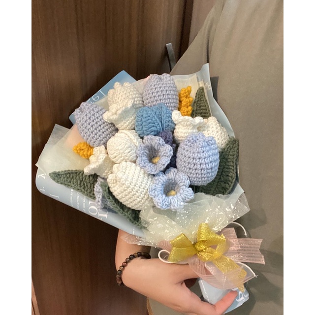 𝑯𝒂𝒏𝒅𝒎𝒂𝒅𝒆 𝑪𝒓𝒐𝒄𝒉𝒆𝒕 𝑻𝒖𝒍𝒊𝒑 𝑭𝒍𝒐𝒘𝒆𝒓𝒔 𝑩𝒐𝒖𝒒𝒖𝒆𝒕 Blue 💐