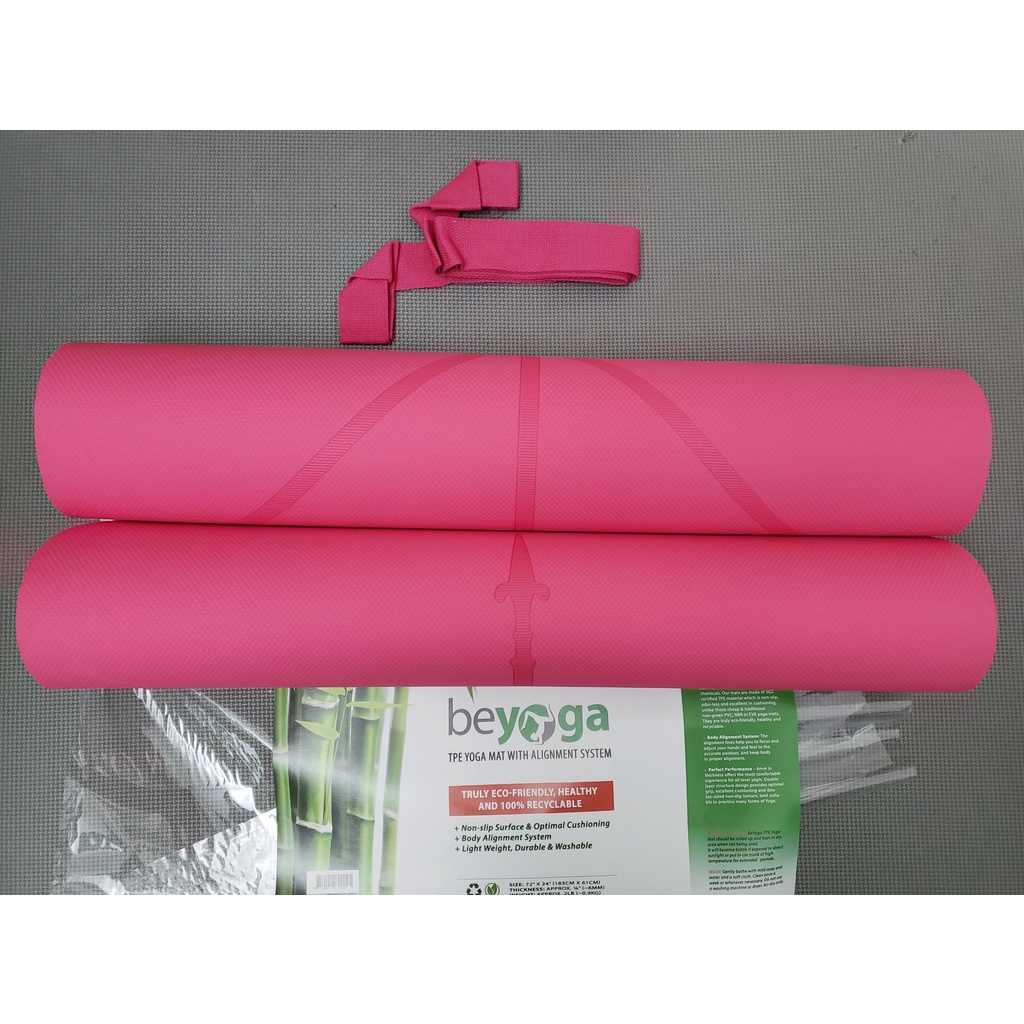 Thảm Yoga Định Tuyến, Nhập Khẩu Đài Loan, Chất Liệu TPE, Dày 6mm, Bám Tốt, Chống Trơn Trượt, Hãng beYoga
