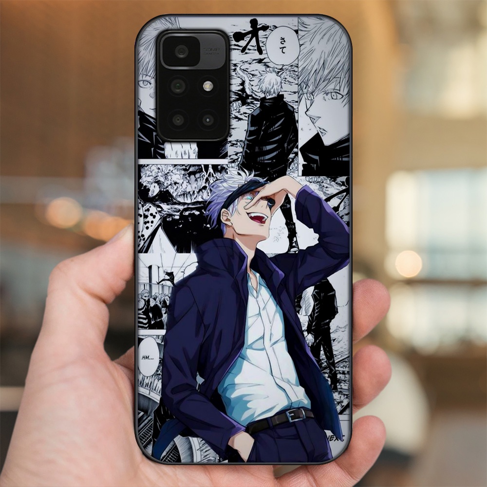 Ốp lưng Xiaomi Redmi 10 viền đen in hình Satoru Jujutsu Kaisen