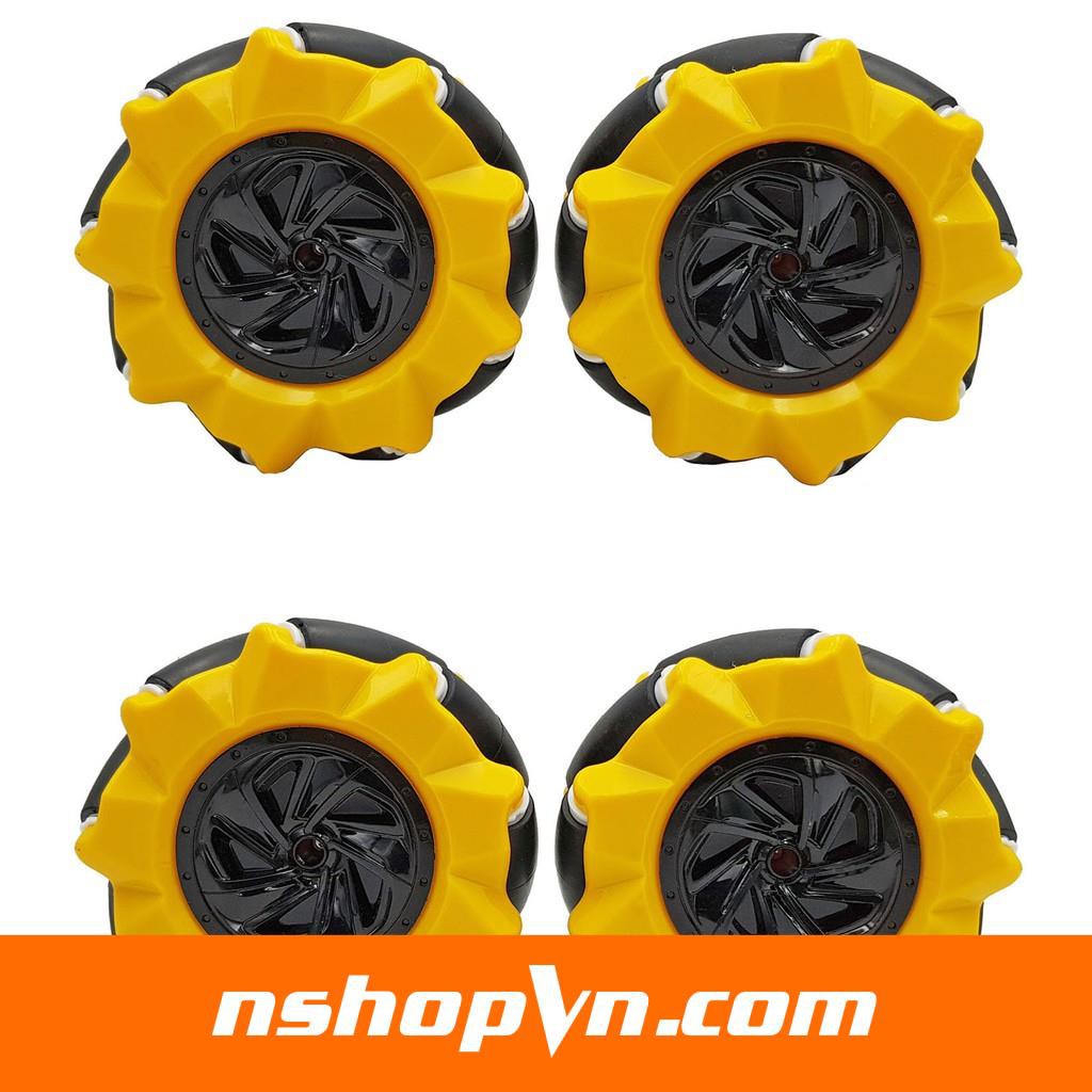 Bộ 4 bánh xe Mecanum 48mm, 60mm, 80mm giá rẻ cho DIY mô hình robot  lập trình điều khiển xe đa hướng