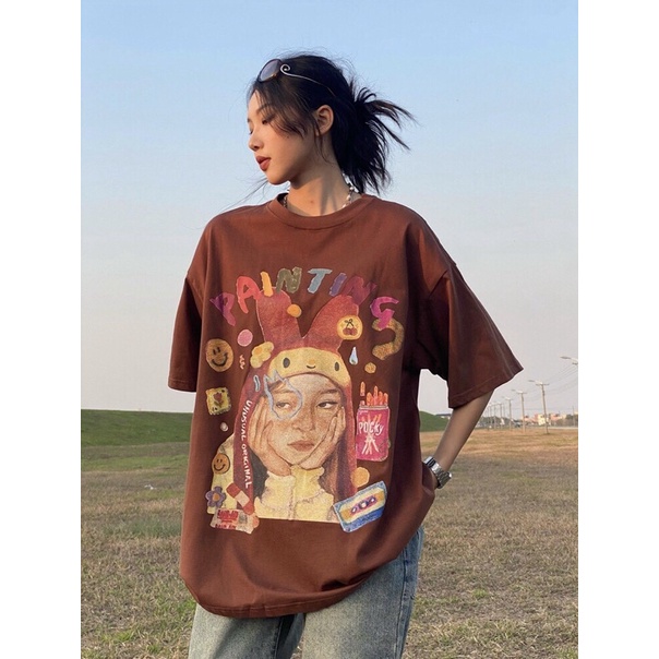 Áo thun Panting Treminal - Áo thun unisex phong cách vintage màu nâu - A037