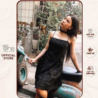 Đầm hai dây kèm choker SD011