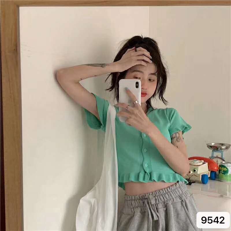 SUXI Áo Sơ Mi Ngắn Tay Cổ Chữ V Thời Trang Mùa Hè Hàn Quốc Dành Cho Nữ