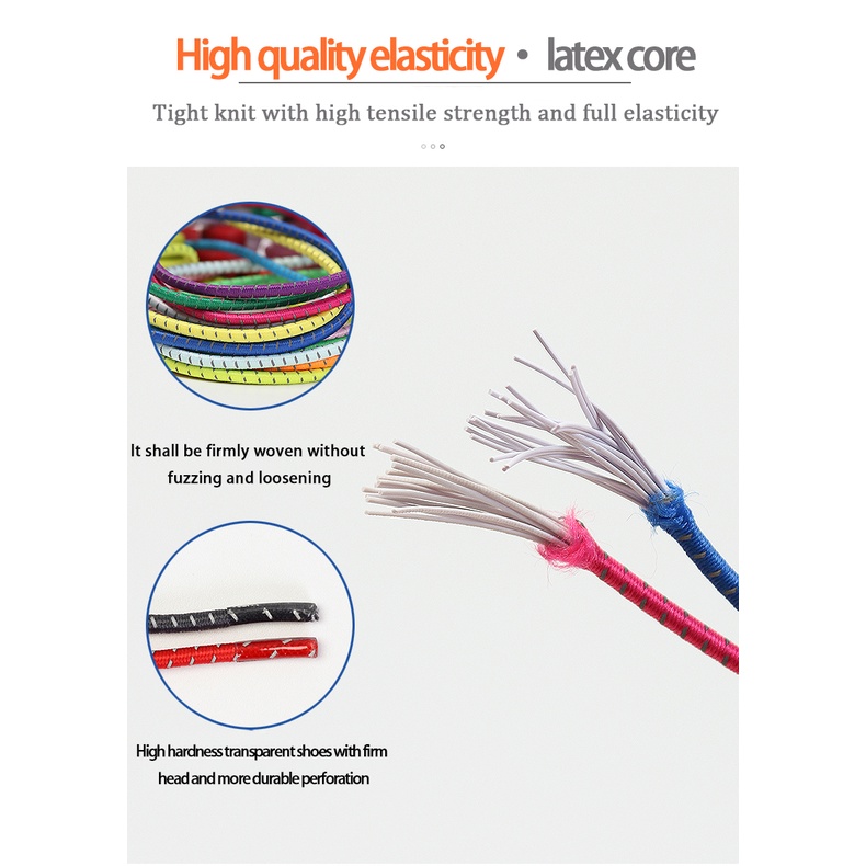 1 Cặp Dây Buộc Giày Hình Viên Nang Kim Loại Phản Quang Co Giãn Không Cần Buộc