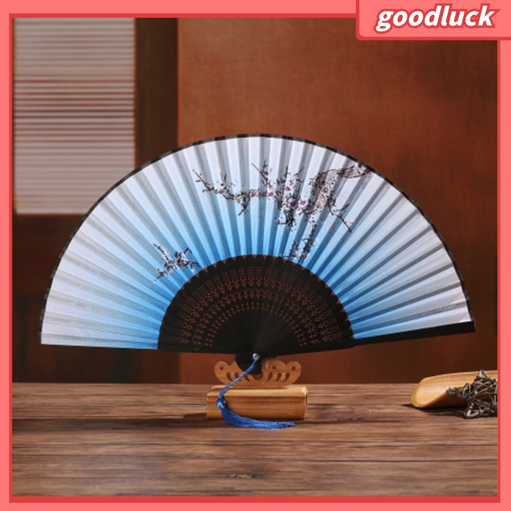 Quạt Xếp Cầm Tay In Họa Tiết Hoa Anh Đào Nở Phong Cách Vintage Đẹp Mắt