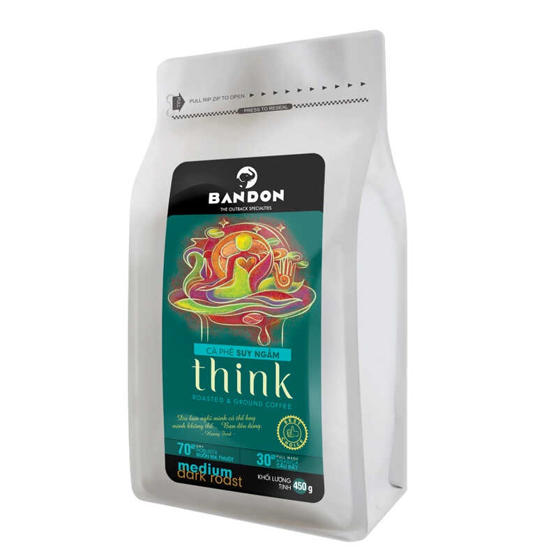 Cà phê phin nguyên chất rang xay mộc sạch BANDON THINK đắng dịu, thơm ngát 30% Arabica Cầu Đất 70% Robusta Buôn Ma Thuột