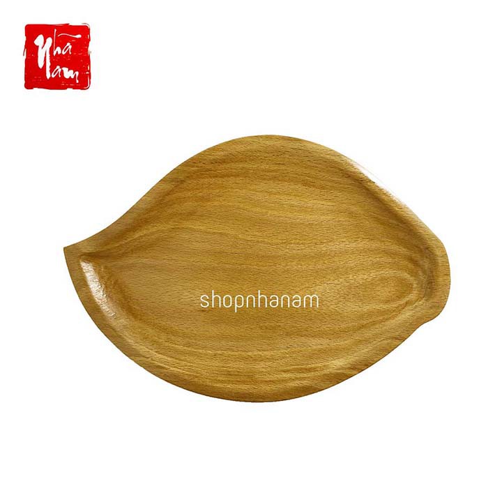 Đĩa gỗ đựng đồ ăn dáng lá đĩa gỗ tự nhiên nhập khẩu khay gỗ decor chụp ảnh phụ kiện bàn ăn