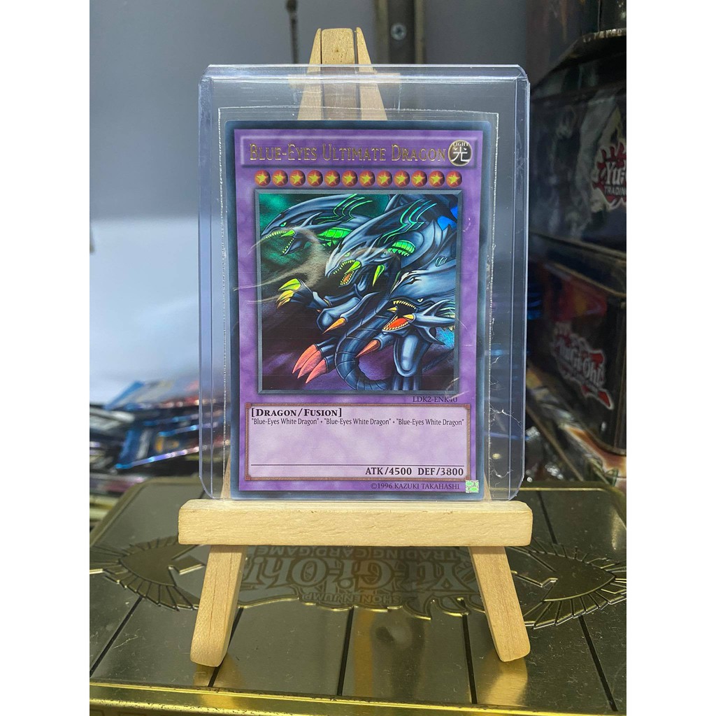 Lá bài thẻ bài Yugioh Rồng trắng mắt xanh 3 đầu Blue Eyes Ultimate Dragon – Ultra Rare - Tặng bọc bài nhựa bảo quản