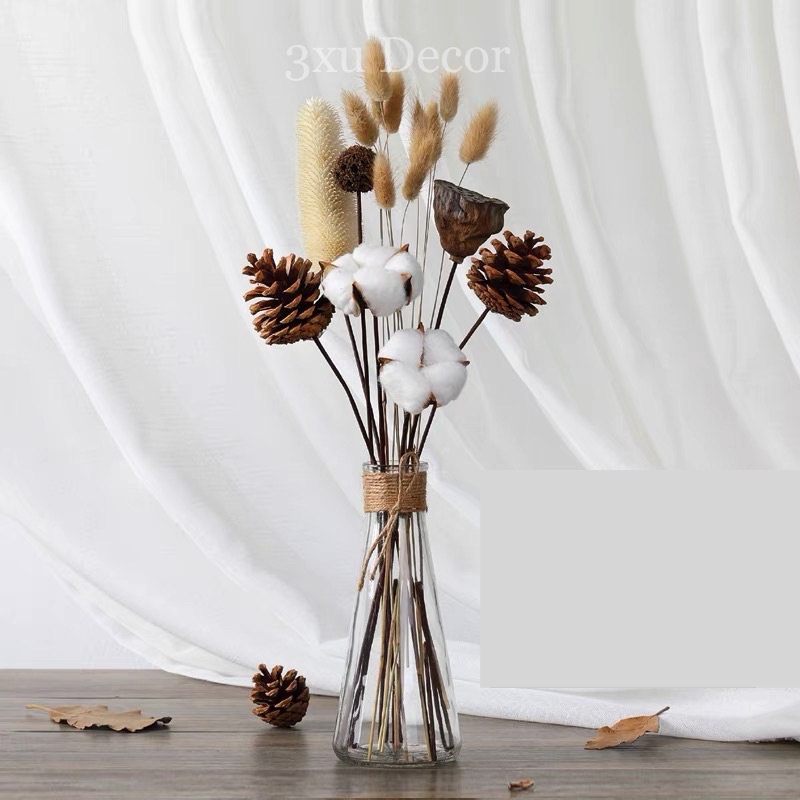 Hoa Bông Gòn Decor Vintage,Hoa Thông Khô Trang Trí, Cành Khuynh Diệp Phụ  Kiện Chụp Ảnh Sản Phẩm | Shopee Việt Nam