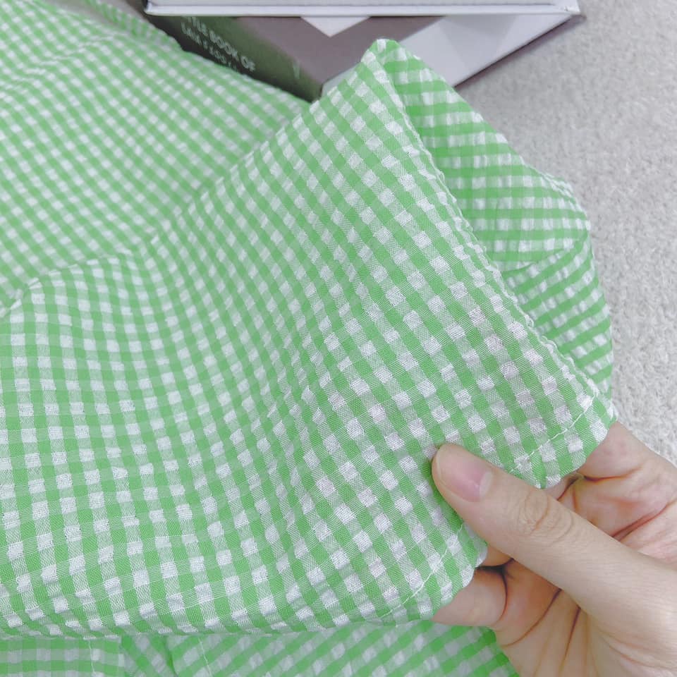 Đầm midi caro khoét eo siêu hack dáng