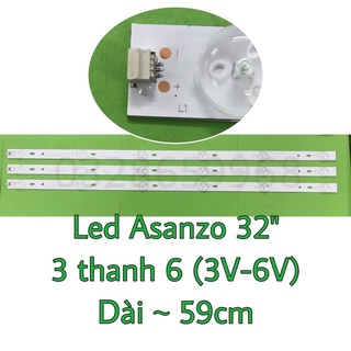 Led asanzo 32 in máy 3 thanh x6 bóng led 6v