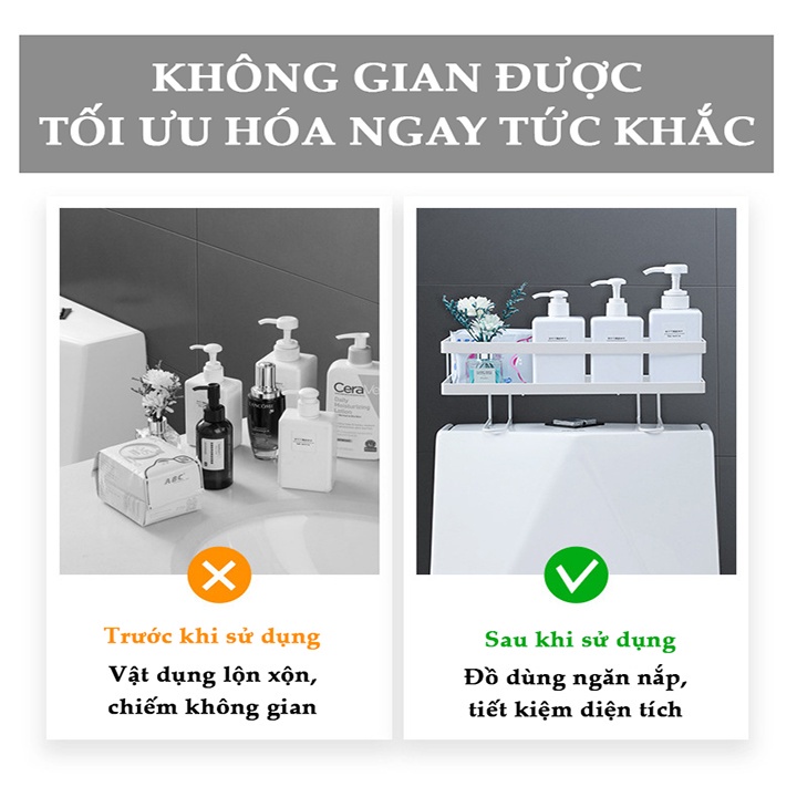 Kệ sắt dán để đồ gọn gàng, sạch đẹp, tiện lợi trên nắp Bồn Cầu, siêu sale