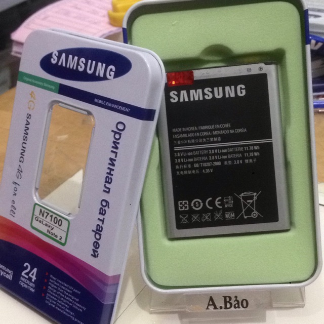 Pin SAMSUNG GALAXY NOTE 2/N7100 (EB595675LU) hộp sắt