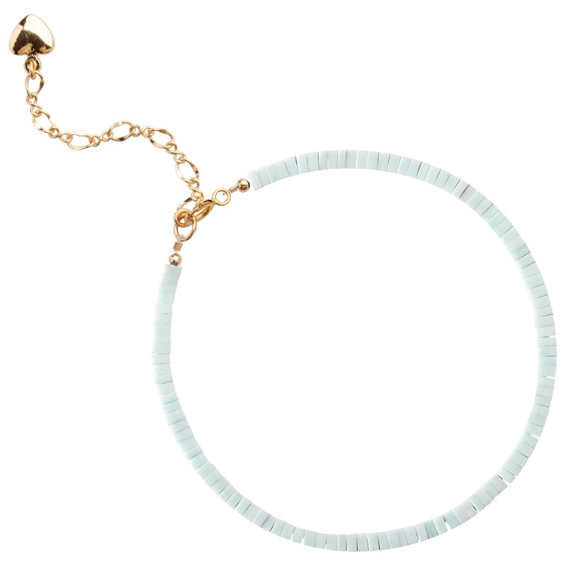 [Hàng Mới Về] Vòng Đeo Tay Đính Đá Ngọc Lam Màu Xanh Lá Cây Phong Cách Retro Mùa Hè Cho Nữ