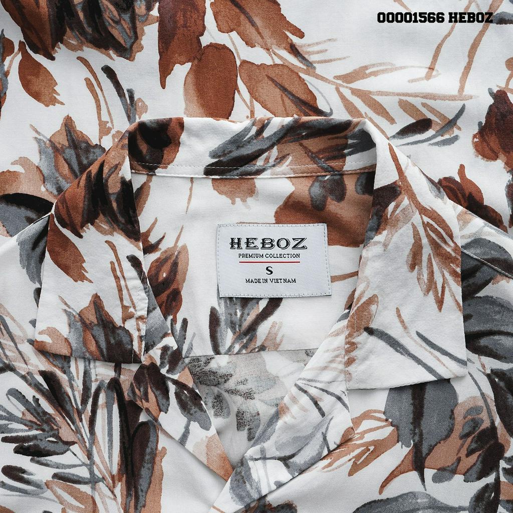 Áo sơ mi pijama linen hoạ tiết Heboz 4M, vải chống nhăn thấm hút có 3 màu basic dễ phối - 00001566