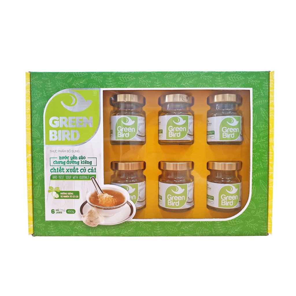 Nước Yến Sào Chưng Đường Kiêng Củ Cải - GREEN BIRD - Hũ đơn 72g