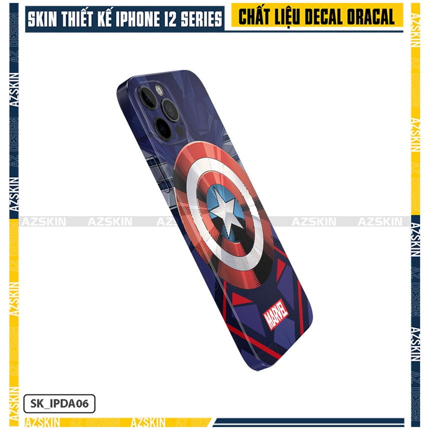 Dán Skin Marvel IPhone 14/14 Pro/Plus/14 pro Max |SK_IPDA06| Film Cao Cấp Chống Va Đập, Chông Xước, Dán Full Lưng Viền